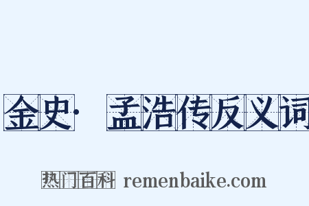 金史·孟浩传反义词是什么意思的图片